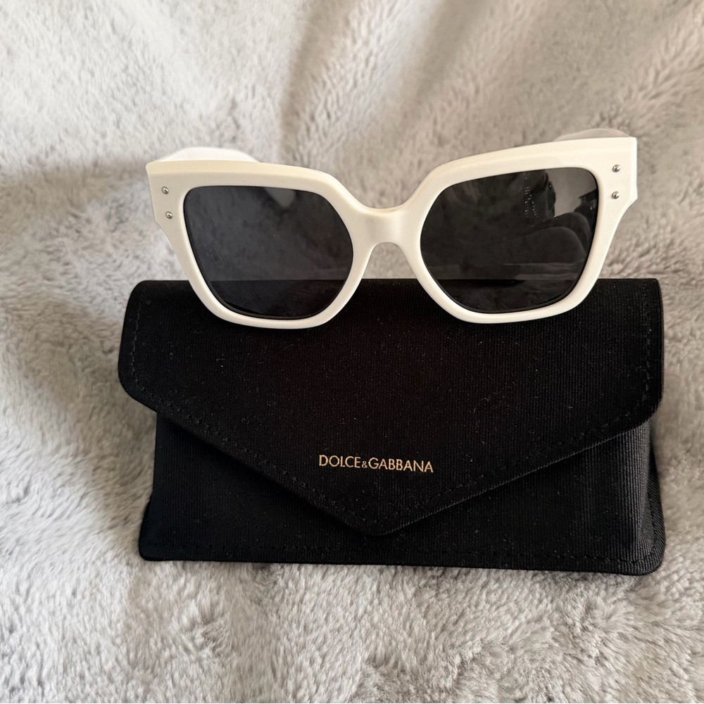 Dolce & Gabbana Ivory Sunglasses with Black Lenses